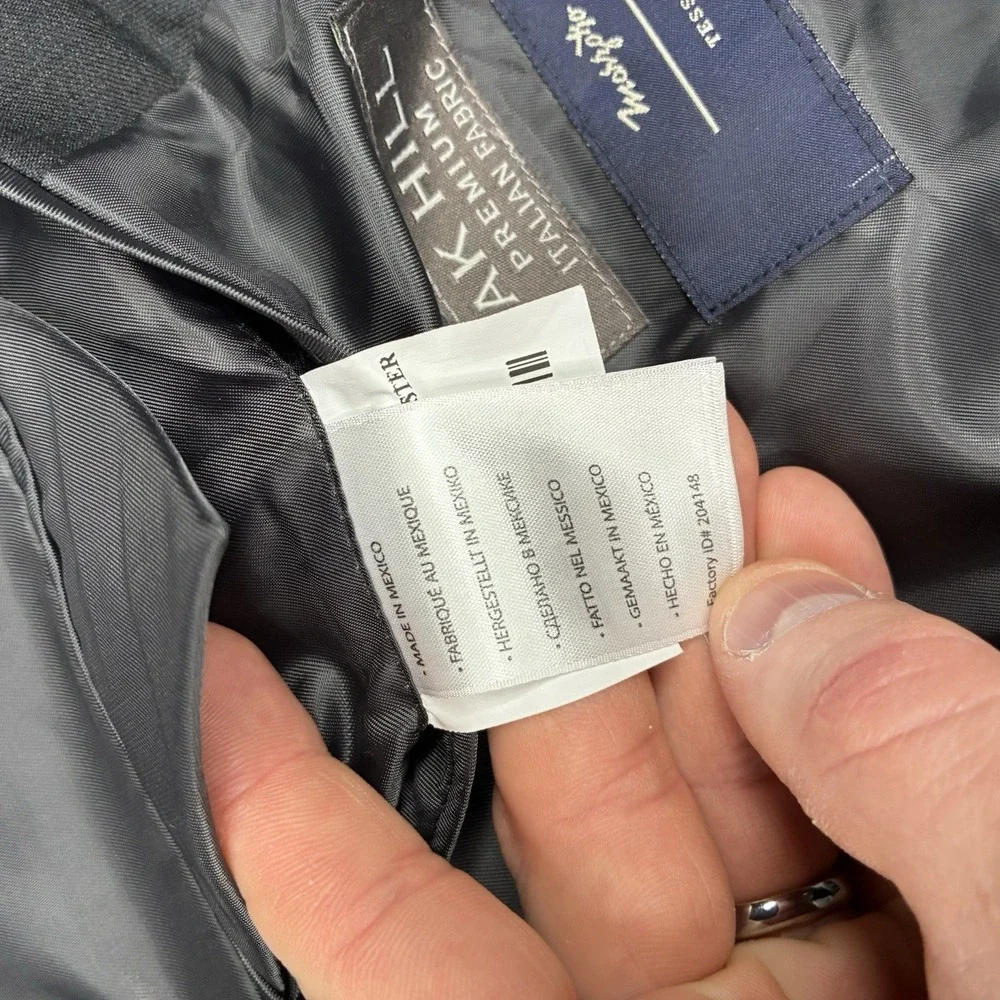 Oak Hill Sport‎ Coat Men's 52R Black 2 Button Marzotto Italian Fabric Blazer